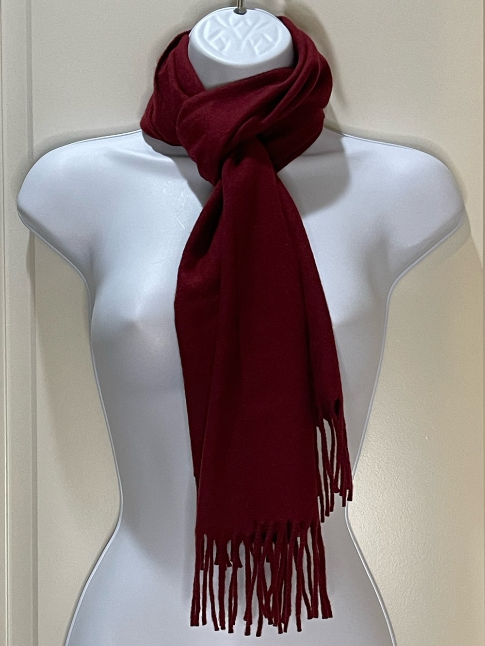Jos. A. Bank 100% Cashmere Burgundy Scarf 12x60
